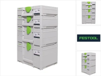 Obrázek produktu pro Festool Systainer Set SYS3 M 237 ( 204843 ) + SYS3 M 112 ( 204840 ) + SYS3 M 137 ( 204841 ) + SYS3 M 187 ( 204842 ) Kufr na nářadí, spojitelný.