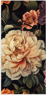 Produktbild von Wanduhr aus Glas mit Motiv Blumenwiese Kunst- 30 x 60 cm - inkl. Aufhängesystem