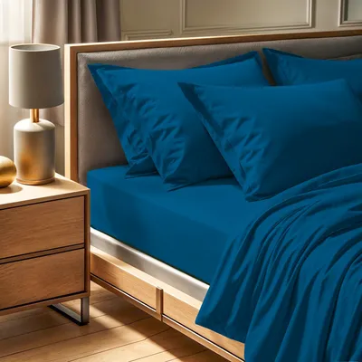Obrázok produktu pre L'Essentiel Linge de Maison, Tonne Marie - Petrol, prestieradlo Ranforce Super King (FR) (IT) (ES) (DE), 100 % BAUMWOLLE RANFORCE, Petrolblau, 180 x 200+30 cm