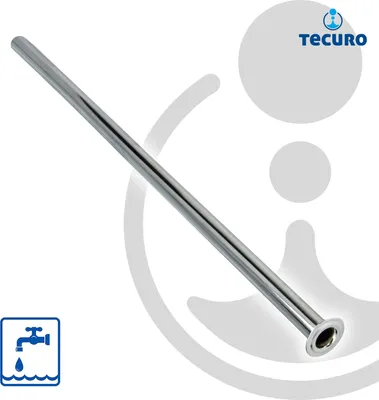 Produktbild von tecuro Kupferrohr, weich, Ø 10 mm x 300 mm, mit 1/2 Zoll Bördelrand, glanzverchromt