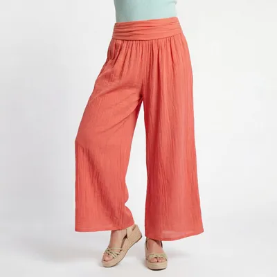 Produktbild von Culotte aus Baumwolle luftige Sommerhose Leinen Optik 38-44 für Damen