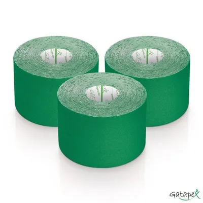 Produktbild von Gatapex 3 Rollen Kinesiologie Tape Grün 5, 5 m x 5cm / insgesamt 16,5 Meter