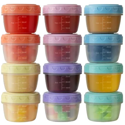 12er-Set Gefrierdosen 77 ml, BPA-frei, stapelbar, 4,5 x 6 cm