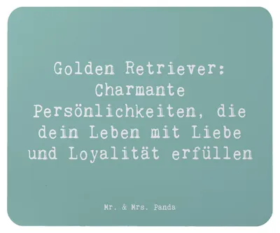 Produktbild von Mr. & Mrs. Panda Mousepad Spruch Golden Retriever Charme - Meeresbrise - Geschenk, pc mauspad, Mouse Pad, Hunderassen Vielfalt, Hundeliebhaber, Familienhund, mousematte