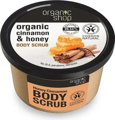 Produktbild von ORGANIC SHOP Organic Cinnamon & Honey Body Scrub mit Zimtextrakt, Bio-Honig und natrlichem Zucker 250ml