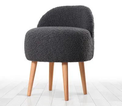 Produktbild von Hanah Home, Rufmee - Dark Grey, Fußhocker & -bänke, Sitzpuff, Dunkelgrau, Polyester, 46 x 64 x 46 x  cm