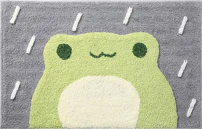Image de tapis de salle de bain 50*80cm Tapis de porte antidérapant ultra-doux et hydrofuge Tapis de sol absorbant pour chambre à coucher, Grenouille