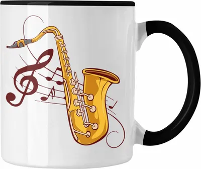 Produktbild von Lustige Saxofon-Tasse Geschenk Saxofonspieler Geschenkidee (Schwarz)