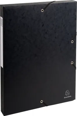 Produktbild von Exacompta 8x Archivbox Karton, 600g, Rücken 25mm + Etikett, A4, Schwarz, 50301E