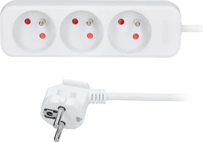 Produktbild von Solight Verlängerungskabel, 3 Steckdosen, weiß, 7m