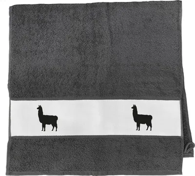 Produktbild von Huuraa Handtuch Lama Silhouette 50x100cm Graphite Baumwolle Handtuch Geschenkidee