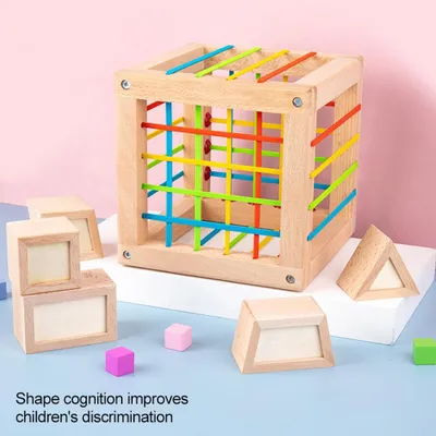 Produktbild von Baby-Sortierspielzeug, bunter Würfel, mehrere sensorische Formen, Lernspielzeug, Feinmotorik, für Mädchen und Jungen, Geschenke