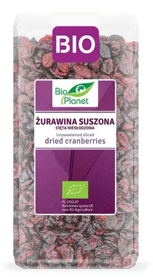 ŻURAWINA SUSZONA CIĘTA NIESŁODZONA BIO 400 g - BIO PLANET