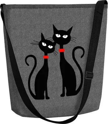 Produktbild von ARCO DESIGN Filztasche Handtasche Funky Black Cats 32 x 32-25 cm