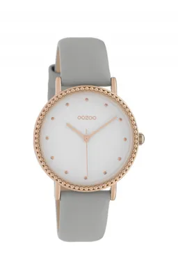 Produktbild von Oozoo Armbanduhr grau Leder Timepieces Damen Analog-Quarzuhr UOC10420