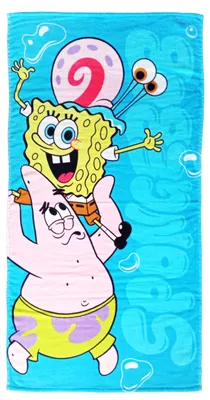 Produktbild von Spongebob Schwammkopf Kinder Strandtuch - Badetuch Handtuch 100% Baumwolle 120 x 60 cm Blau