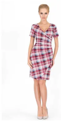 Produktbild von Kleid Elegant Mini Kleid Kariert; 1 / Bordo/Dunkelblau S/36