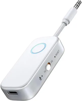 Immagine prodotto di Adattatore Bluetooth 2 in 1 con connettore jack - Trasmettitore Bluetooth 5.4 - Per due paia di cuffie, aerei, televisori, altoparlanti e splitter audio