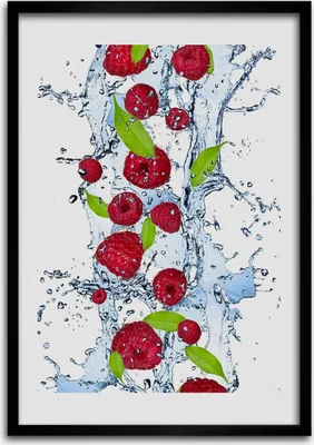 Produktbild von Bild - Bilderrahmen - Foto - 70 cm x 100 cm - MDF - Rahmen - Wandkunst - Himbeeren