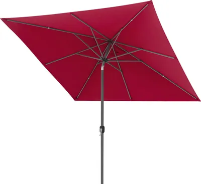 Produktbild von paramondo interpara Sonnenschirm, 3 x 3 m, quadratisch, bordeaux, Gestell, anthrazit knickbar, Kurbelbedienung, Alu-Mast & Air Vent | Balkonschirm & Gartenschirm | Kurbelschirm