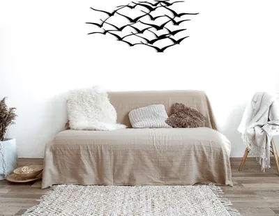 Obrázek produktu pro Wallity, Herd Of Birds, nástěnná dekorace, černá, kov, 120 x 55 cm
