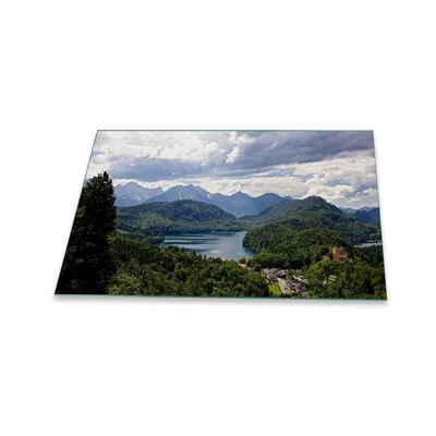 Produktbild von Herdabdeckplatte Glaskeramik 80x52 Landschaft Grün Abdeckung Glas Spritzschutz Deko