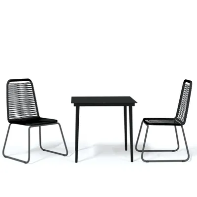Produktbild von vidaXL 3-tlg. Garten-Essgruppe Schwarz