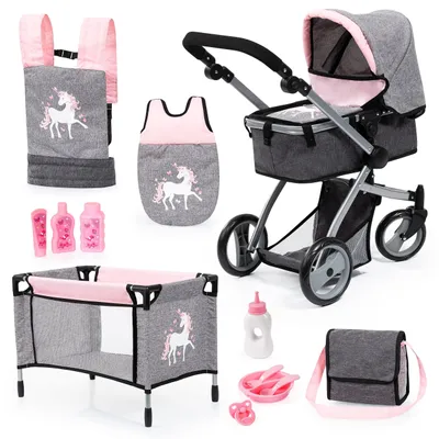 Image de Bayer Design 18333AC Poussette de poupée combinée Mega Set Licorne
