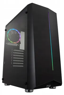 Zdjęcie produktu dla FSP CMT151, Midi Tower, PC, Czarny, ATX, micro ATX, Akrylowy, SPCC, Wielo