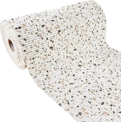 Produktbild von Weichschaummatte Bad 65x200 cm - Terrazzo - Badematte aus weichem, atmungsaktivem PVC - Antirutschmatte Bad für Innen- und Außenbereiche - Badteppich Weichschaum mit sicherem Halt auch bei Nässe