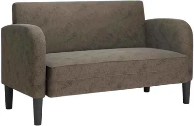 Image de vidaXL Canapé deux places gris foncé 110 cm similicuir
