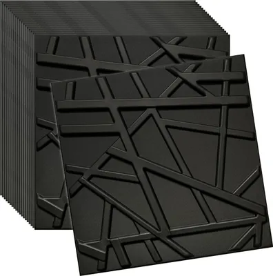 Zdjęcie produktu dla Verdico | Panele ścienne z polistyrenu 3D - Czarne - 50x50 Cm - 20 sztuk - Panele sufitowe - 5 m2