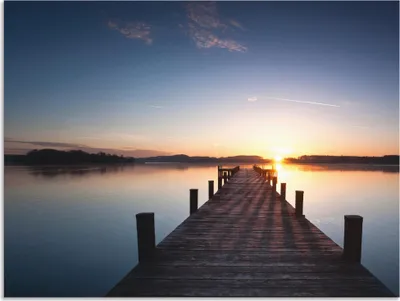Produktbild von ARTland Wandbild Alu für Innen & Outdoor Sonnenstrahlen - Sonnenuntergang Größe: 40x30 cm