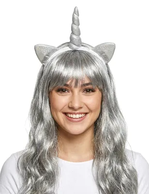 Produktbild von Einhorn Haarreif mit Pailletten Kostümaccessoire silber - Einheitsgröße