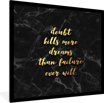 Produktbild von MuchoWow® Gerahmtes Poster Zitate - Träume - Gold - Marmor 40x40 cm - Poster mit Schwarzem Bilderrahmen Wandposter Rahmen Foto Bilder - Mit Rahmen - Wanddekoration Schlafzimmer