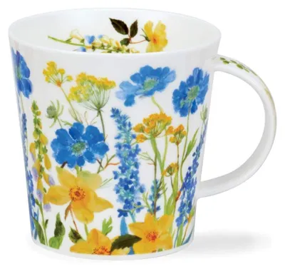 Bone China Becher Cottage Border Blau 0,48 l