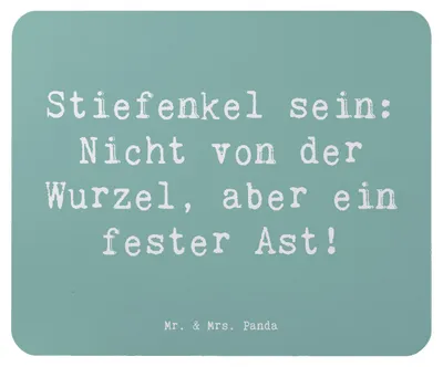 Produktbild von Mr. & Mrs. Panda Mauspad Spruch Stiefenkel - Meeresbrise - Geschenk, mousematte, erweiterte Familie, Freude, Großeltern, Mousepad, laptop, Mouse Pad, Familiendynamik