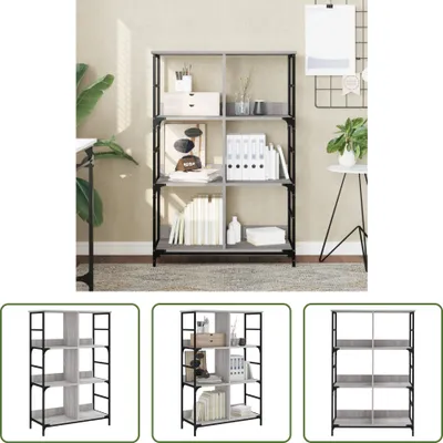 Produktbild von The Living Store Bücherregal Grau Sonoma 78,5x33x117,5 cm Holzwerkstoff
