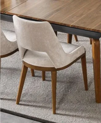 Immagine prodotto di Sedia da pranzo Sedia da cucina Poltrona Legno Tessuto Moderno Beige Nuovo