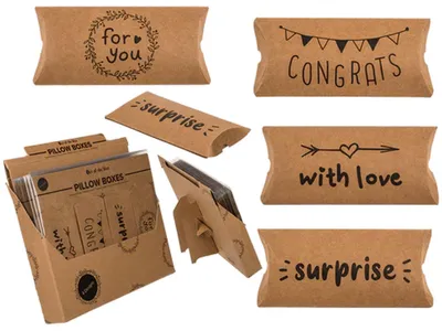 Produktbild von Kraftpapier-Kissenschachteln, For you, Congrats