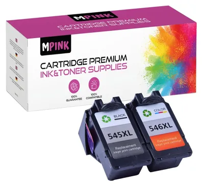 A product shot of ink cartridges and their packaging.