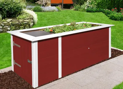Produktbild von Profi-Hochbeet 669, schwedenrot/weiss B x T x H 217,6 x 91,7 x 81