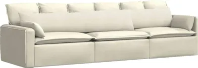 Produktbild von vidaXL Sofakissen 2 Stück Creme 200 x 40 cm Cordstoff