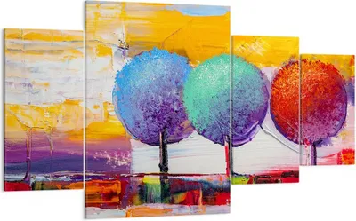 Produktbild von Bild auf Leinwand - Leinwandbild - Bäume Wiese Sommer - 160x90cm - Wand Bild - Wanddeko - Leinwanddruck - Bilder - Kunstdruck - Wanddekoration - Leinwand bilder - Wandkunst - DL160x90-4110