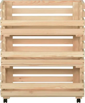 Obrázek produktu pro vidaXL Vozík na zeleninu 77x30x80 cm borovicový masiv