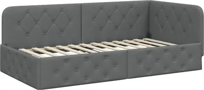 Produktbild von vidaXL Eckbettgestell Dunkelgrau 90 x 200 cm Stoff