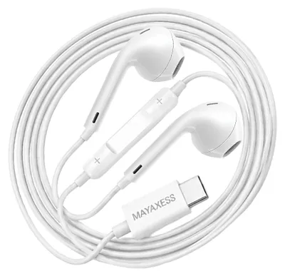 Produktbild von Mayaxess, USB-C Kopfhörer mit Mikrofon für Galaxy Z Flip 6, Weiß