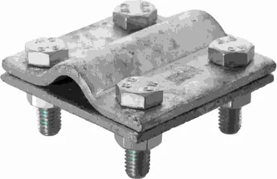Image de Raccord croisé Obermoser, acier, galvanisé à chaud, 52 x 52 x 3 mm, plat/rond, 1 pièce.
