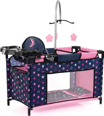 Produktbild von Bayer Design 62616AA Puppenbett mit Schrank, Sitz, Mobile, Ablage, Bettdecke, Kissen, Puppenzubehör