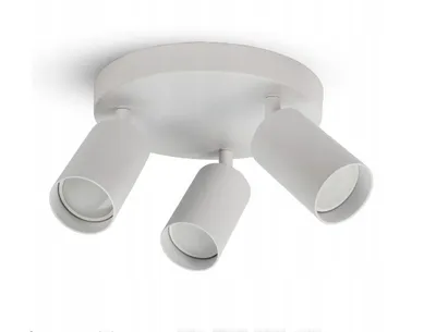 Zdjęcie produktu dla LUXOLAR Lampa Sufitowa 3-punktowa GU10 LED 25W Biała – Lampa wisząca SPOT idealna do biura, salonu, sypialni, jadalni - styl skandynawski, loft
